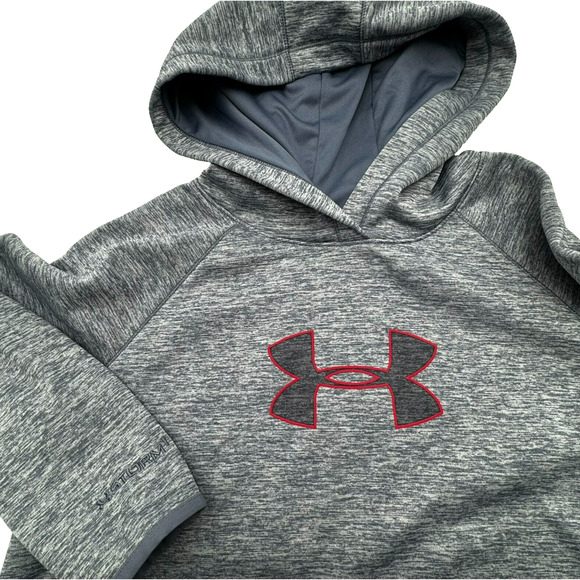 UNDER ARMOUR | Womens Medium Blue Gray Storm Fleece Logo Twist Hoodie Sweatshirt - Picture 1 of 8